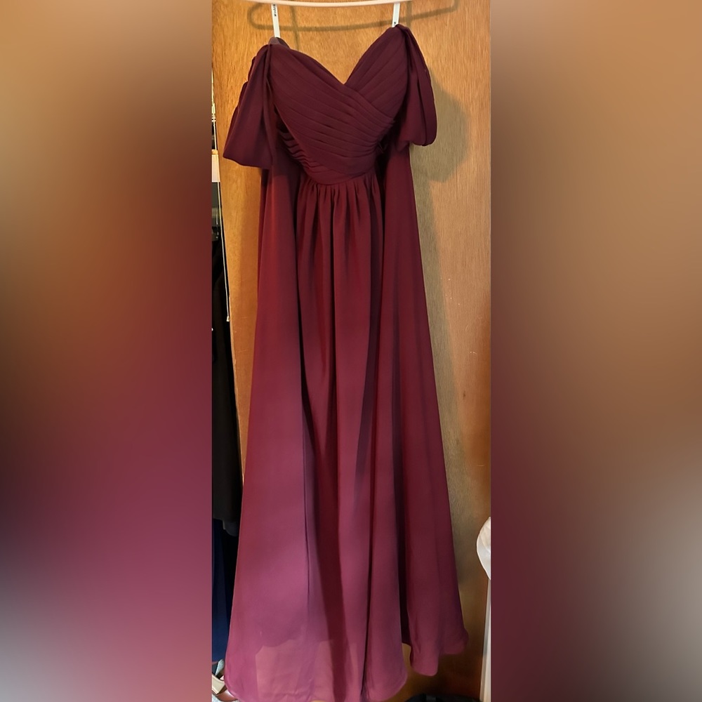 Amazon Burgundy Formal Dress with Corset Back